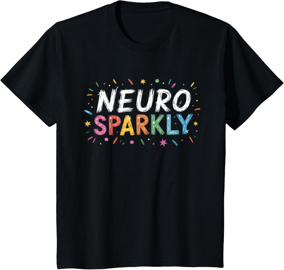 Neuro Sparkly SPED Teacher Autism Awareness Neurodiversity T-Shirt - Black
