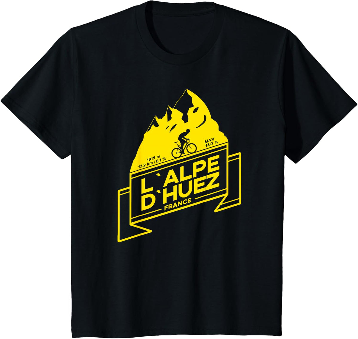 L'Alpe D'Huez Road Climb Shirt T-Shirt - Black