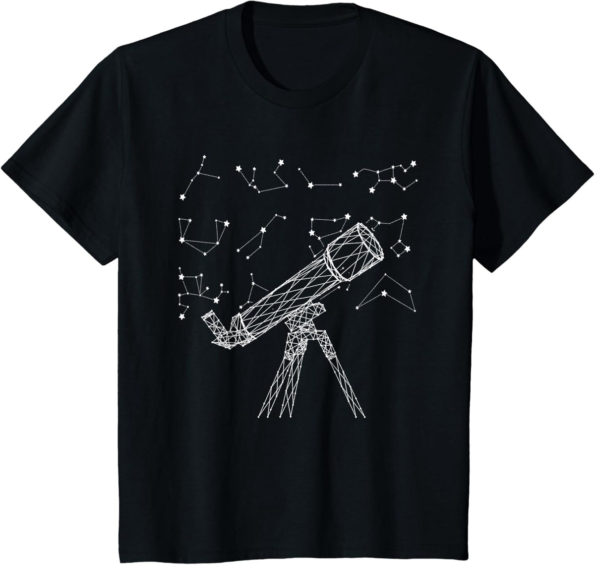 Star Constellations Galaxy Telescope Outer Space Astronomy T-Shirt - Black