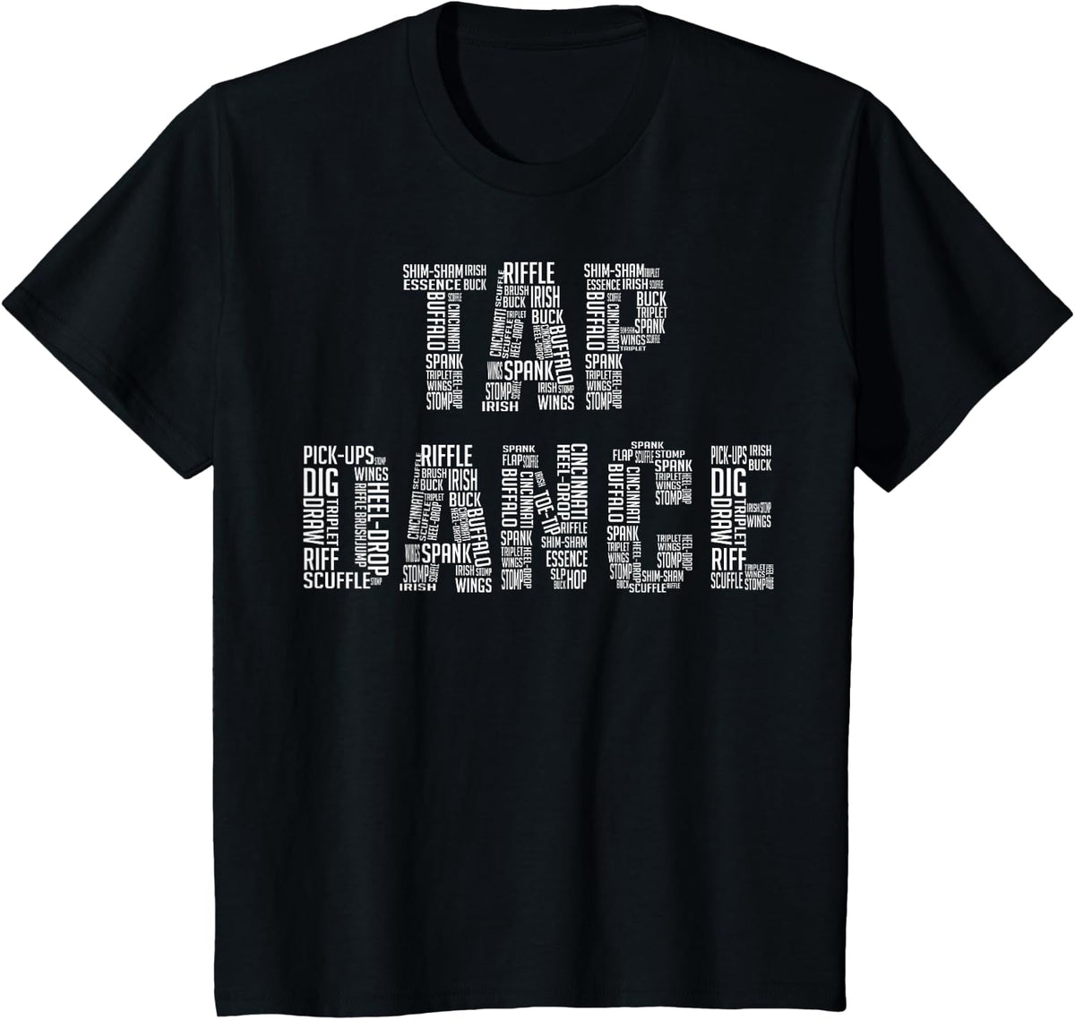 Tap Dance Words Lover - Tap Dancer - Tap Dancing Teacher T-Shirt - Black