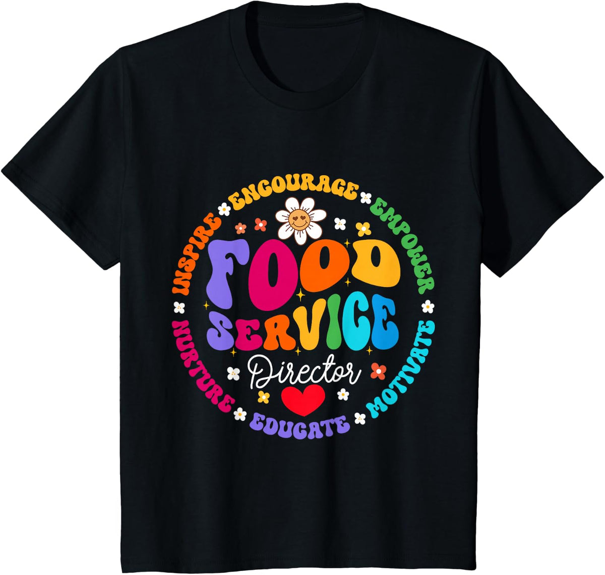 Food Service Director Cafeteria Team Helper School Squad T-Shirt - Black