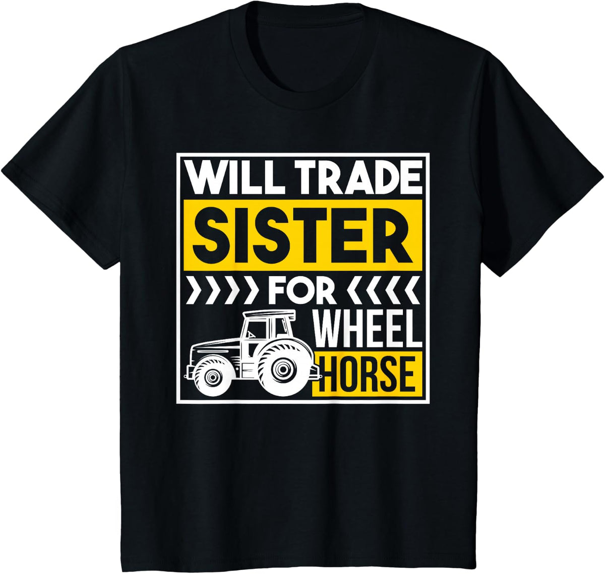 Farmer Farming Tractor Gift T-Shirt - Black