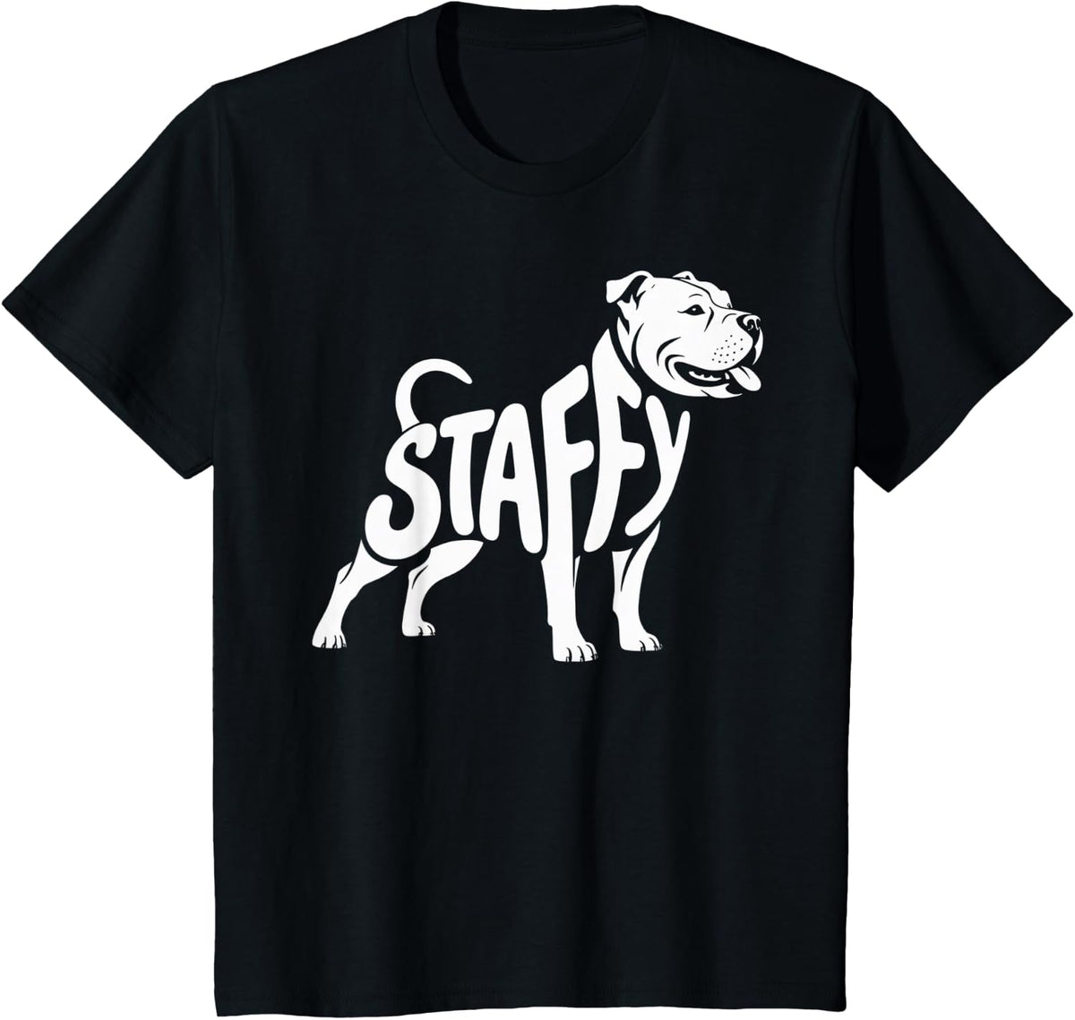 Cool Staffy design for her him and all dog lovers. T-Shirt - Black
