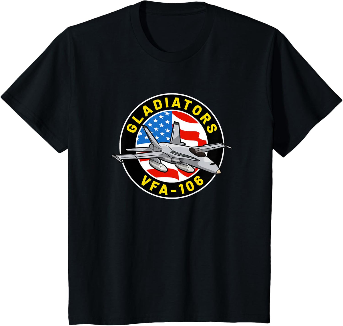VFA-106 Squadron F-18 Super Hornet T-Shirt - Black