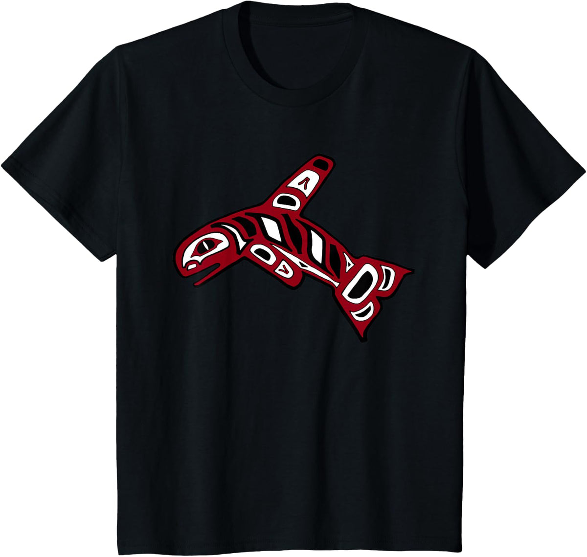 Pacific Northwest Killer Whale Orca Native American Indian T-Shirt - Black