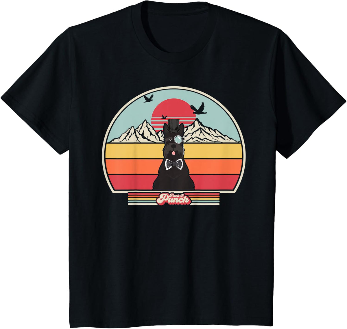 Scottish Terrier Shirt. Retro Style T-Shirt - Black