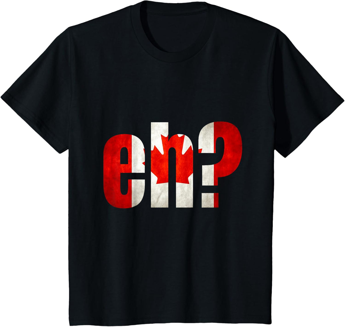 Eh Canadian Maple Leaf Retro Flag Graphic T-Shirt - Black