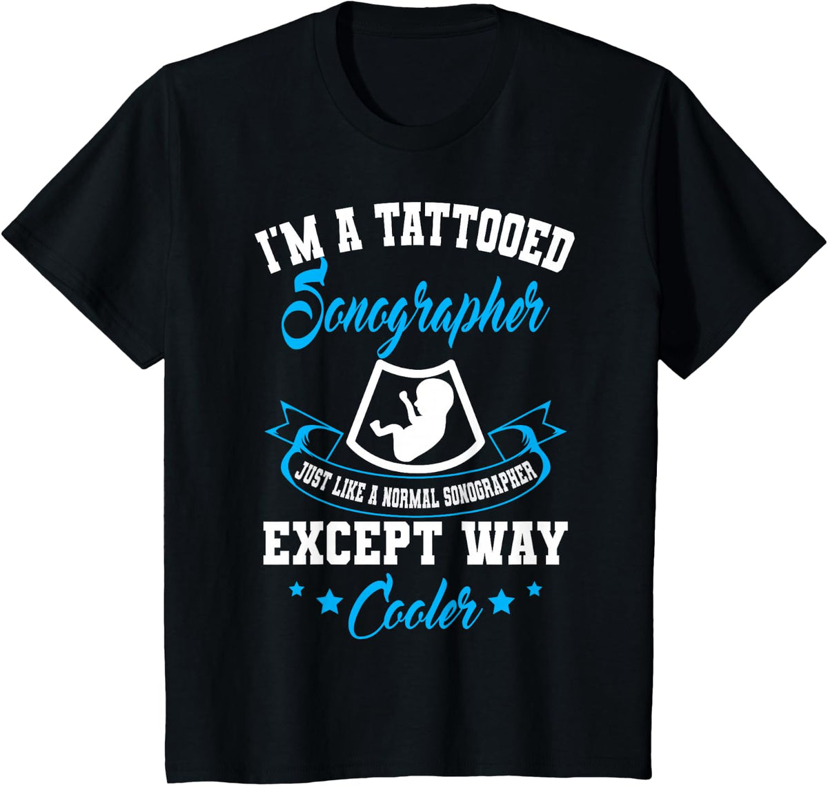 Sonographers Tattooed Sonography Medical Ultrasound Tech T-Shirt - Black