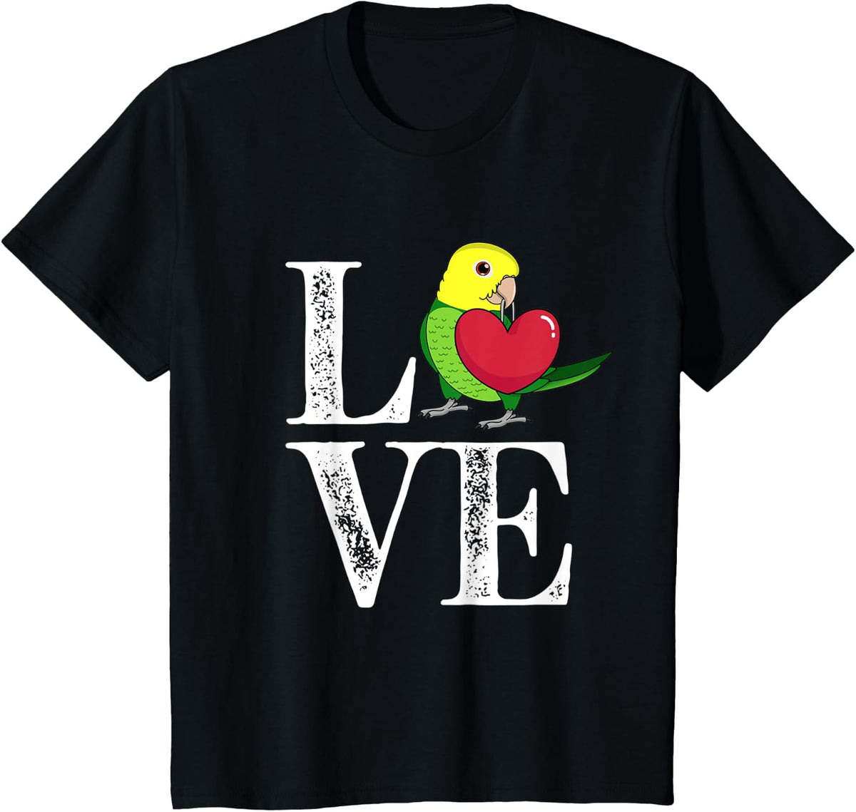 Love Parrot I Double Yellow-headed Amazon T-Shirt - Black