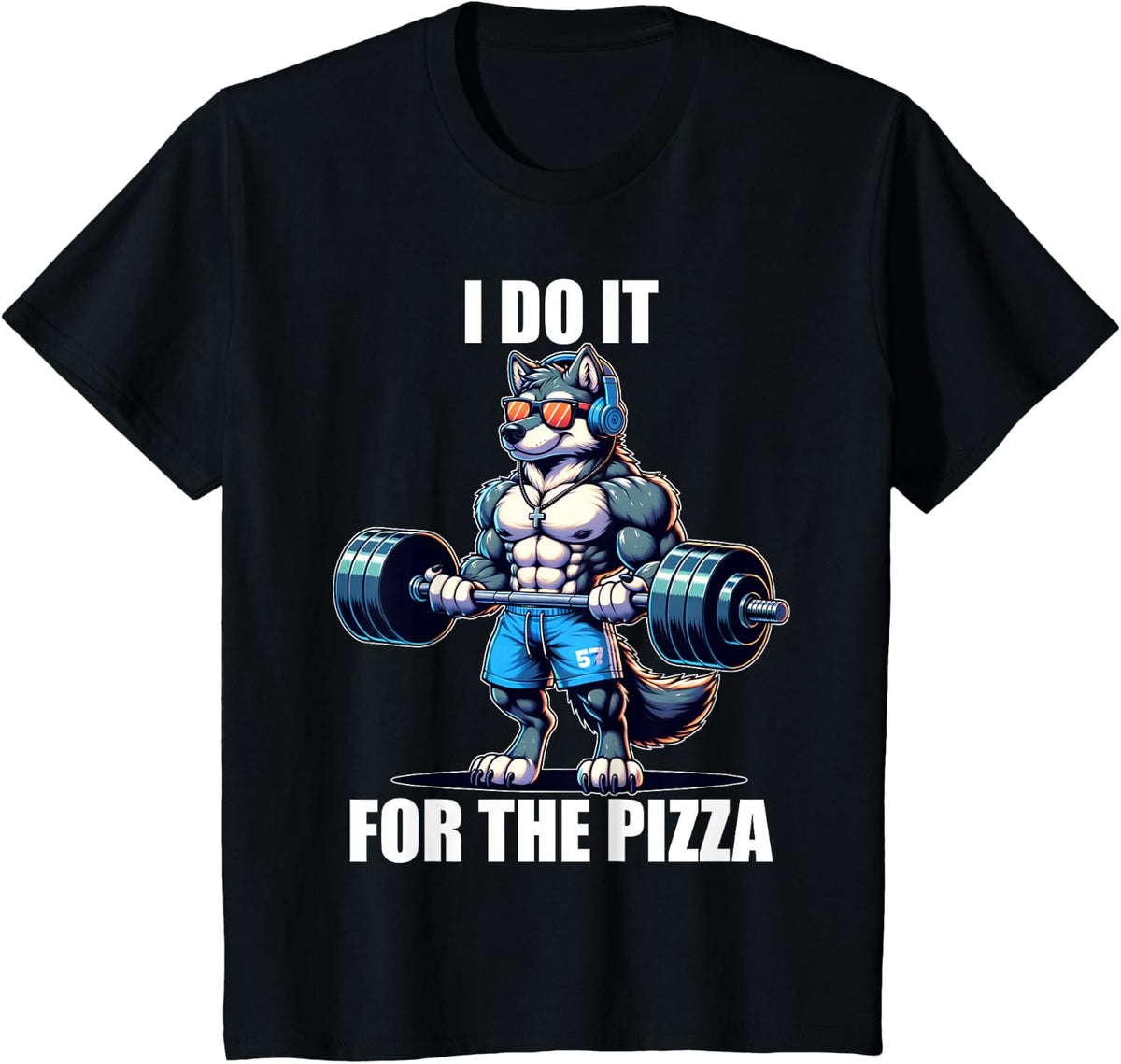 Wolf Funny Gym Weightlifting Bodybuilder Fitness Workout T-Shirt, Small, Black - Black