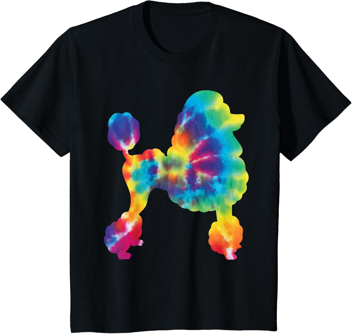 Tie Dye Poodle - Canine Dog Lover Pet Trainer Breeder T-Shirt for Men Women Kids - Black