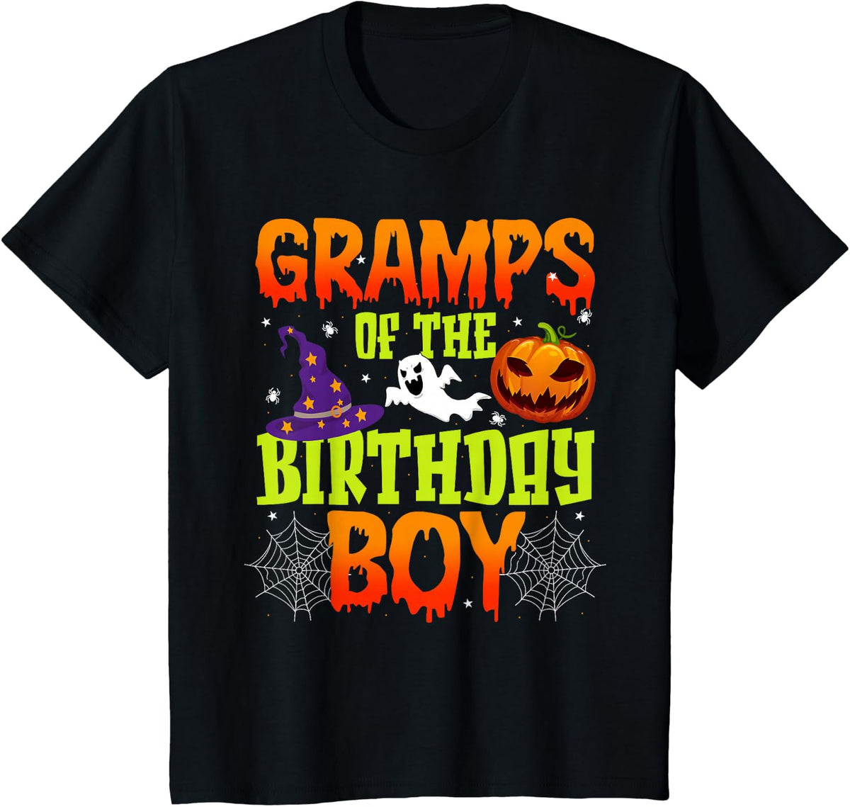 Gramps of The Birthday Boy Halloween 1st Birthday Boy T-Shirt - Black