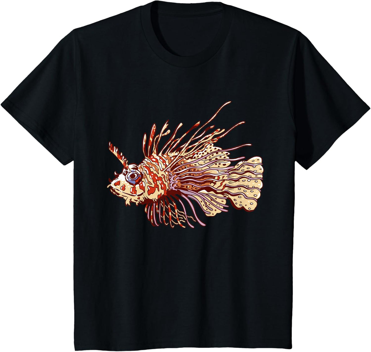 Lion Fish Scuba Diver Diving Marine Biologist T-Shirt - Black
