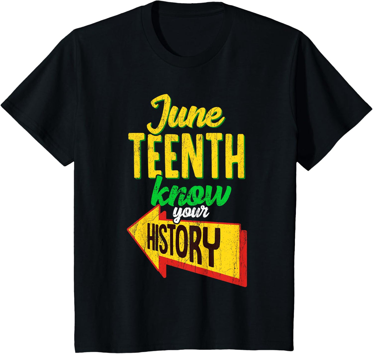 Juneteenth Know Your History 1865 Freedom Day Black Pride T-Shirt - Black