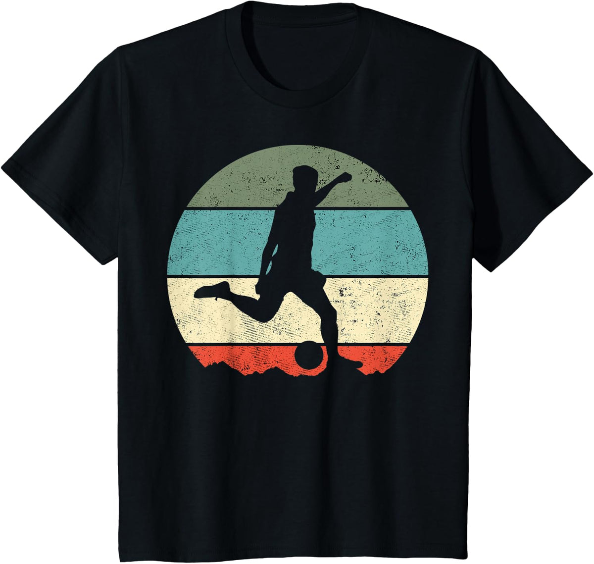 Soccer Player Retro T-Shirt - Black