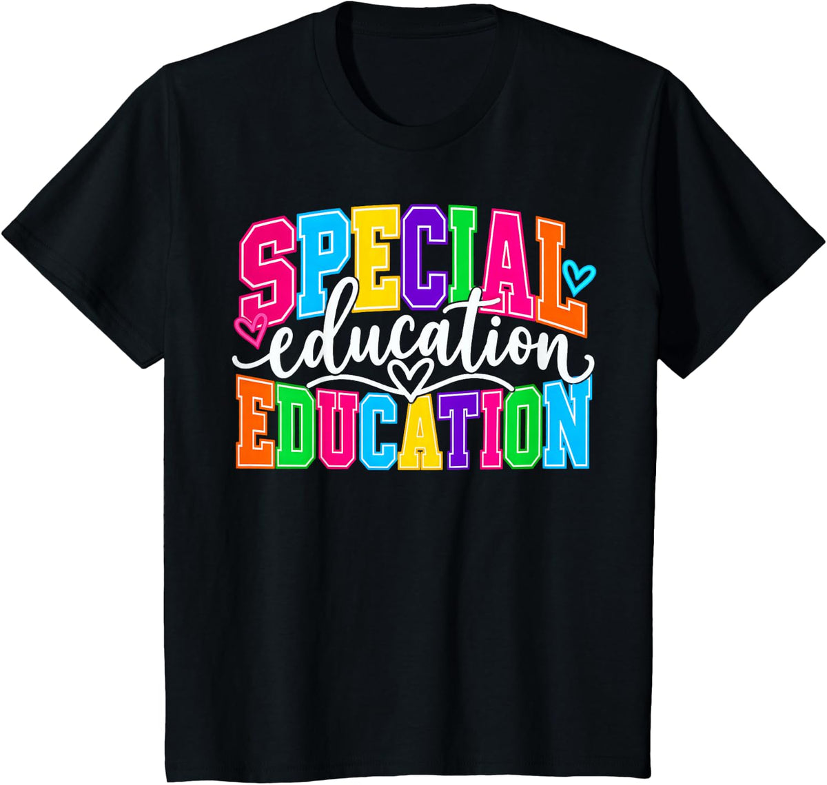 Special Education Teacher Typography T-Shirt - Black