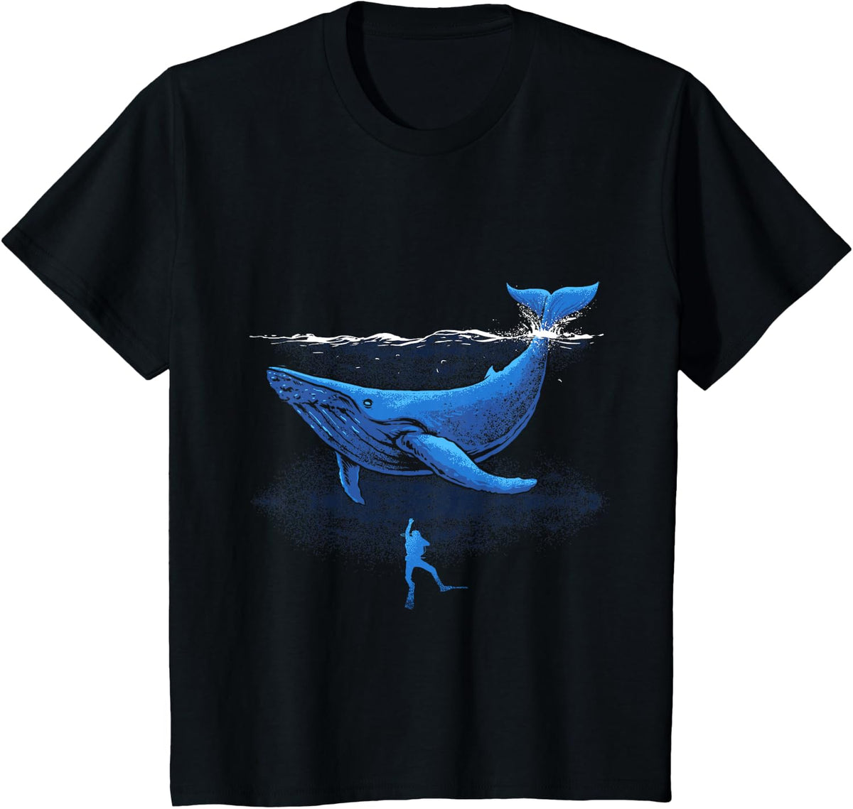 Ocean Animal Killer Whale Orca Scuba Diving T-Shirt - Black