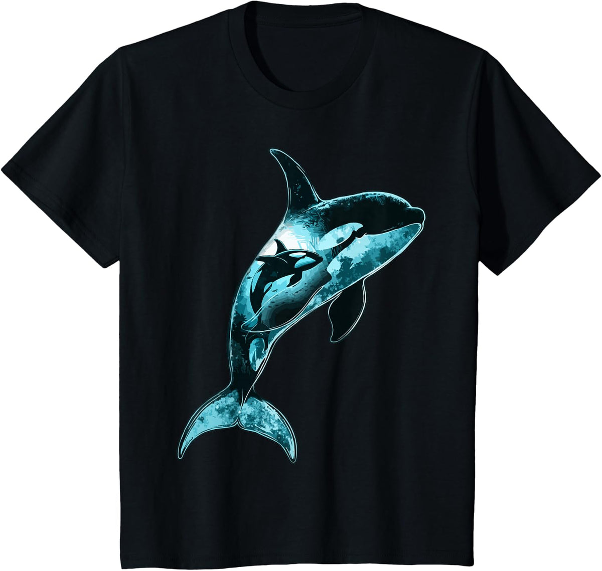 Orca Lovers Art Design Beautiful Killer Whale T-Shirt - Black