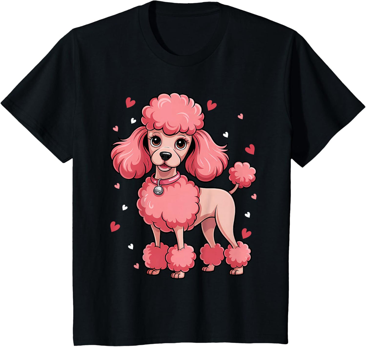 Fancy Pink Poodle T-Shirt - Black
