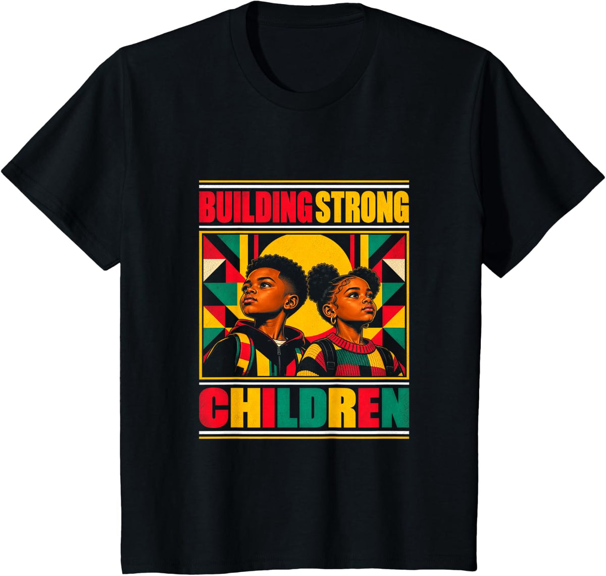 Black Parents Building Strong Children T-Shirt - Black