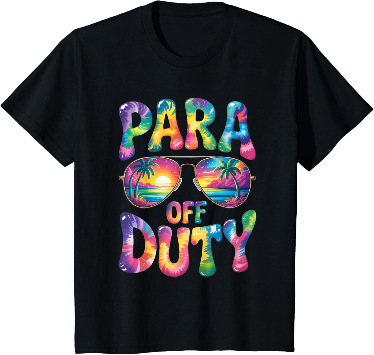 Tie Dye Paraprofessional Last Day of School Appreciation T-Shirt - Black