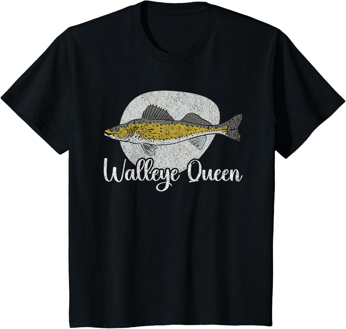 Funny Walleye Queen Fishing For Women Fish Mom Bait Fishing T-Shirt - Black