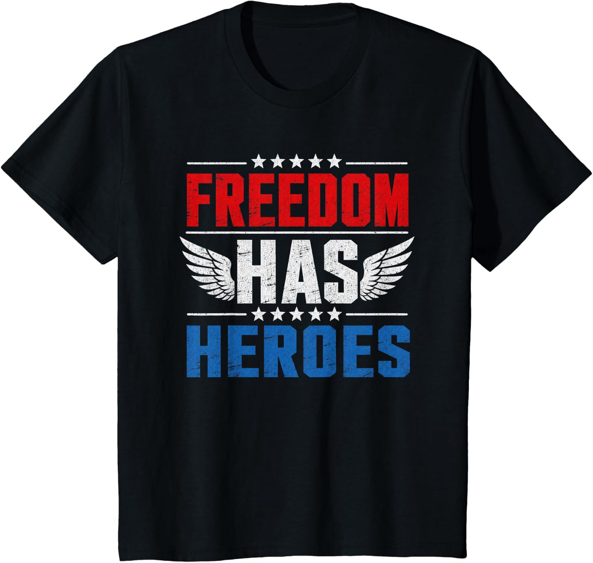 Veterans Day Freedom Has Heroes T-Shirt - Black