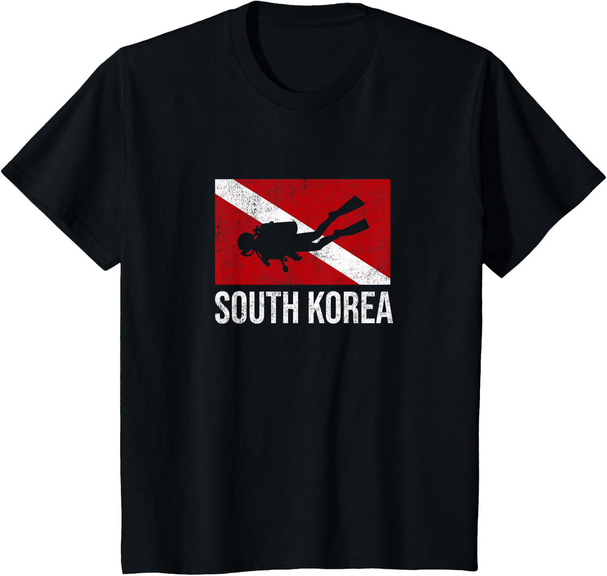 South Korea Scuba Diving Diver Dive Flag Gift T-Shirt - Black