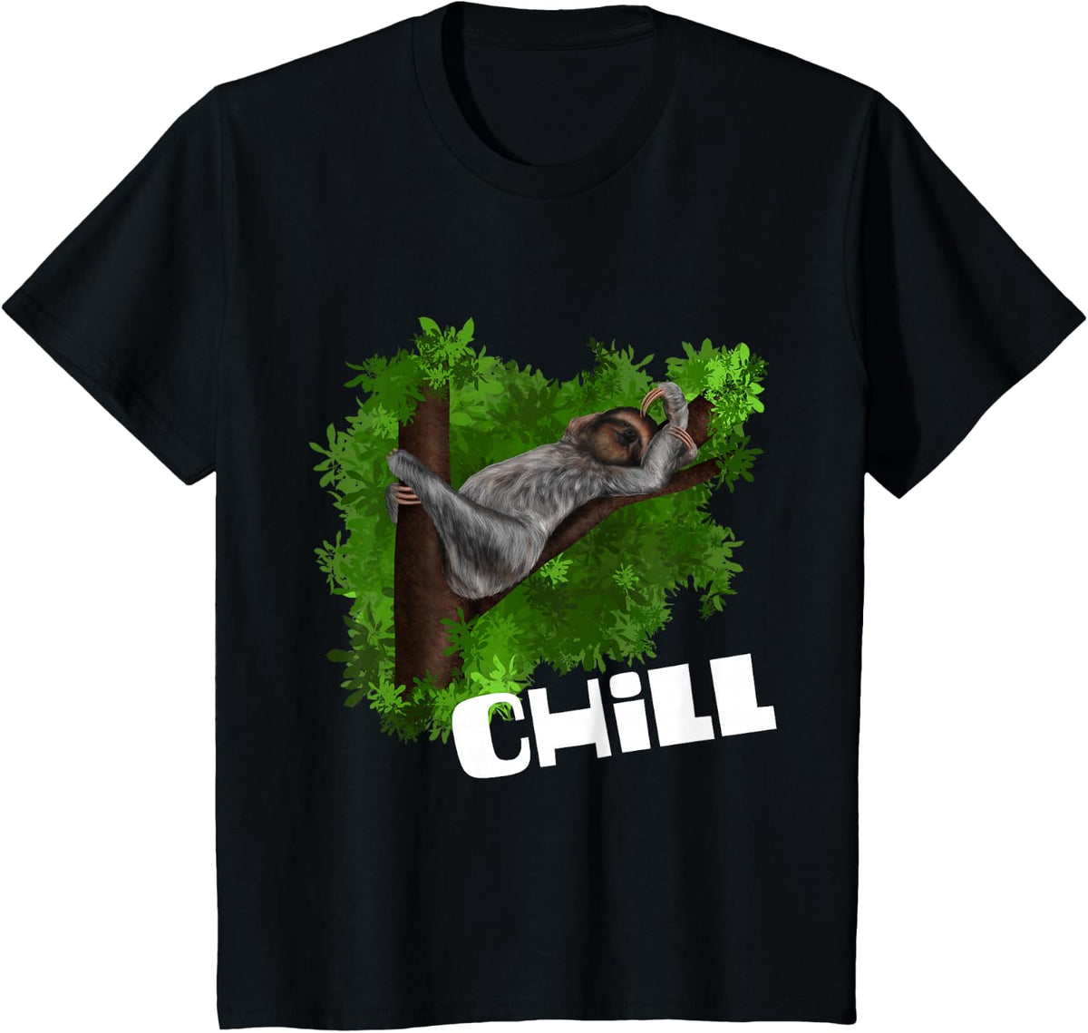 Sweet Sloth - Chill - Cute Relaxed Sloth Design T-Shirt - Black
