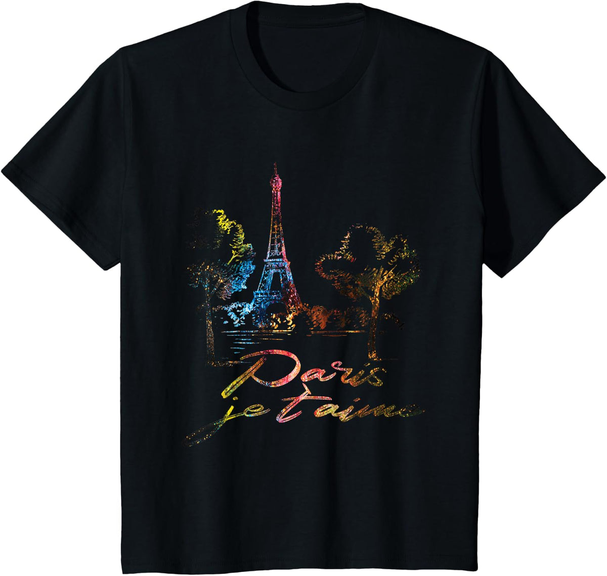 France Paris Eiffel Tower je t'aime T-Shirt - Black