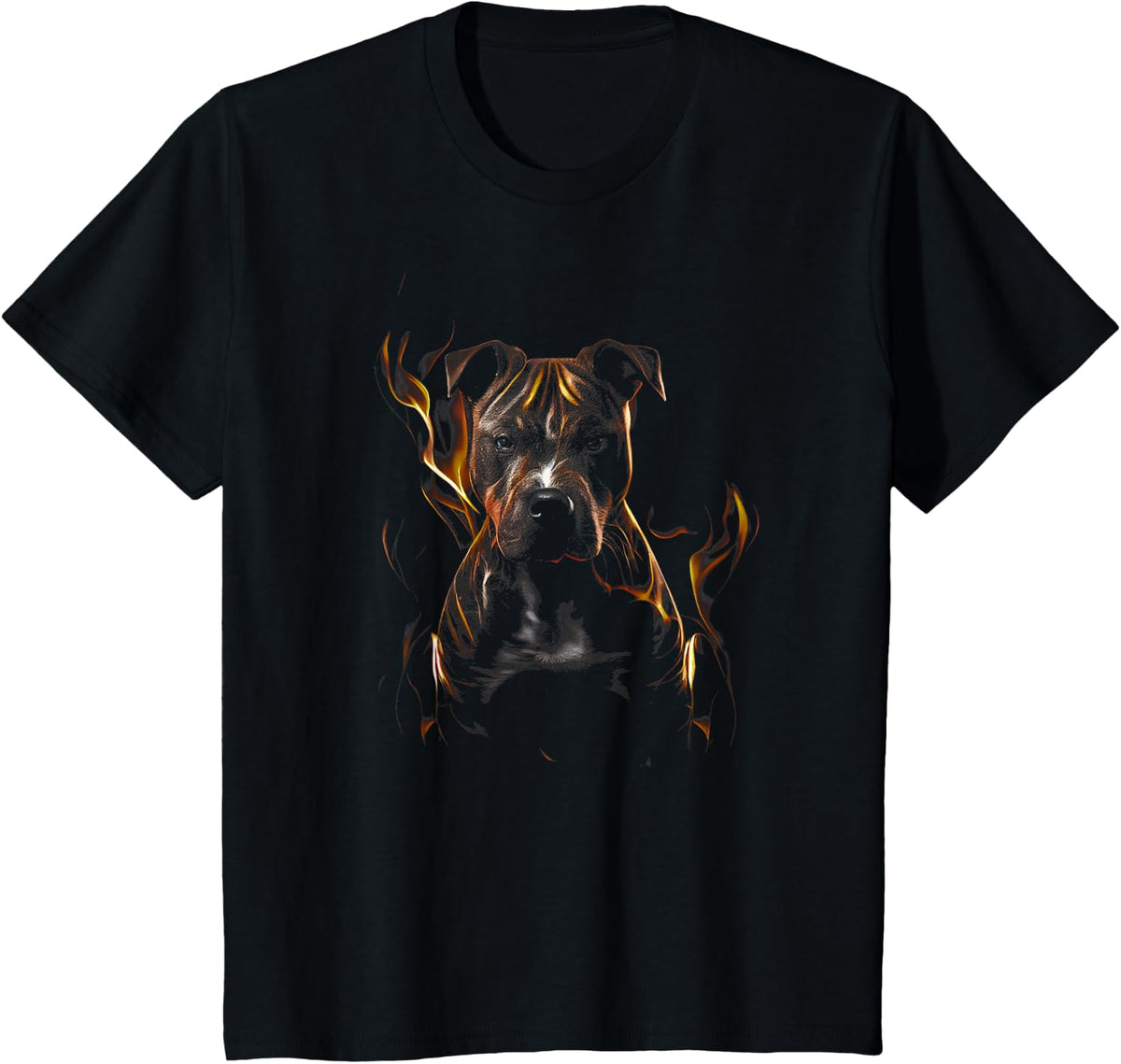 Art Colorful American Staffordshire Terrier T-Shirt - Black