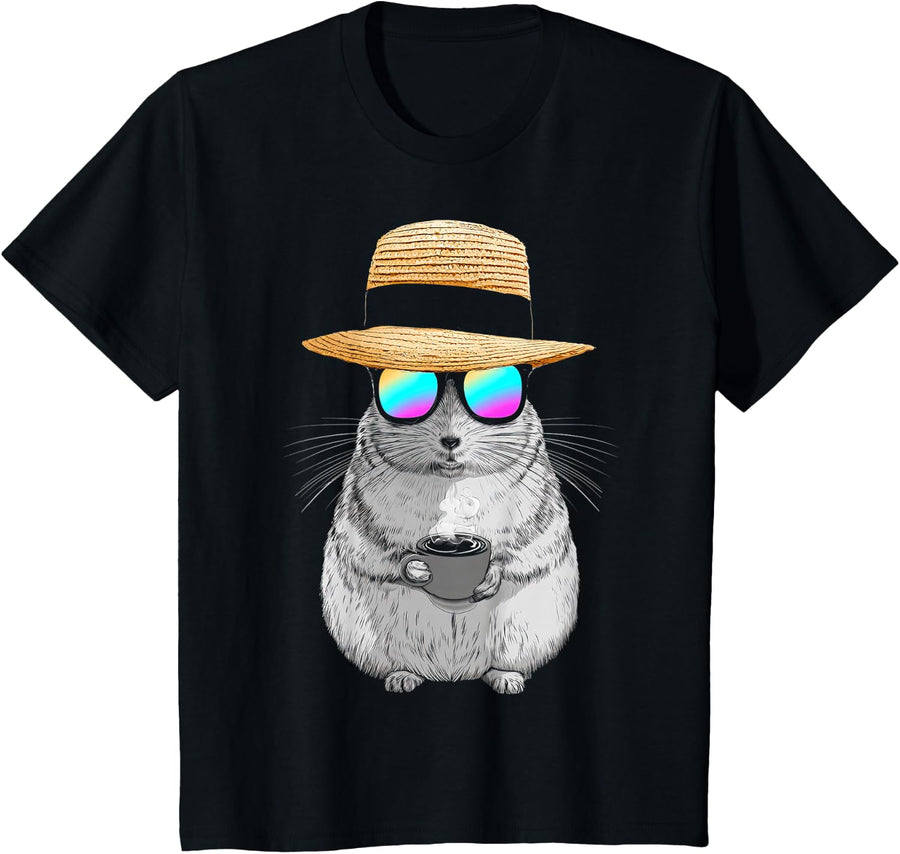 Chinchilla Lover Print T-Shirt - Black