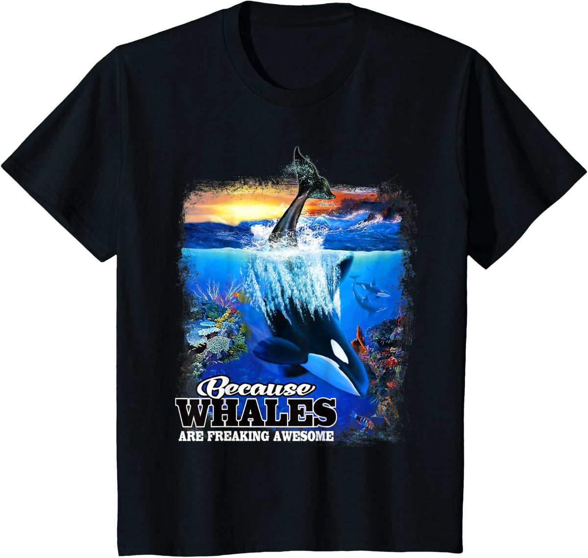 Save The Orca Killer Whale Because Whales Are Awesome T-Shirt - Black