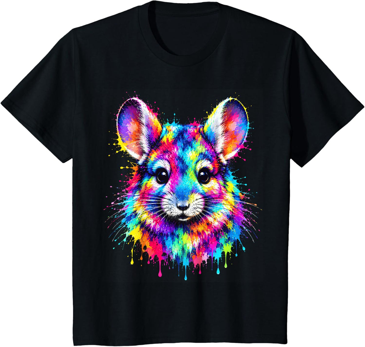 Chinchilla Splash Art T-Shirt - Black