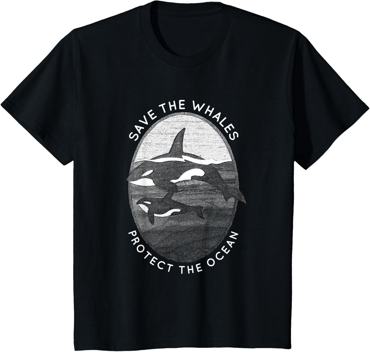 Save The Whales: Protect The Ocean Orca Killer Whales T-Shirt - Black