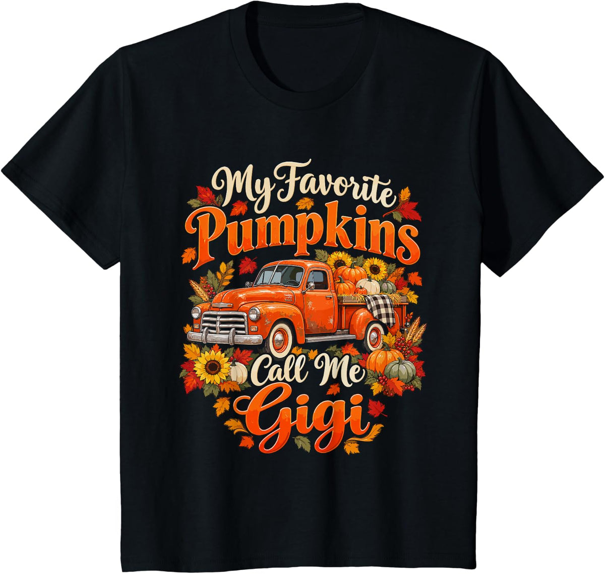 My Favorite Pumpkins Call Me Gigi Graphic T-Shirt - Black