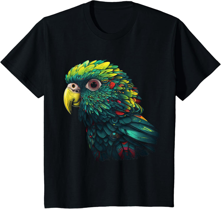 Parrot Art - Animal Bird Parrot T-Shirt - Black