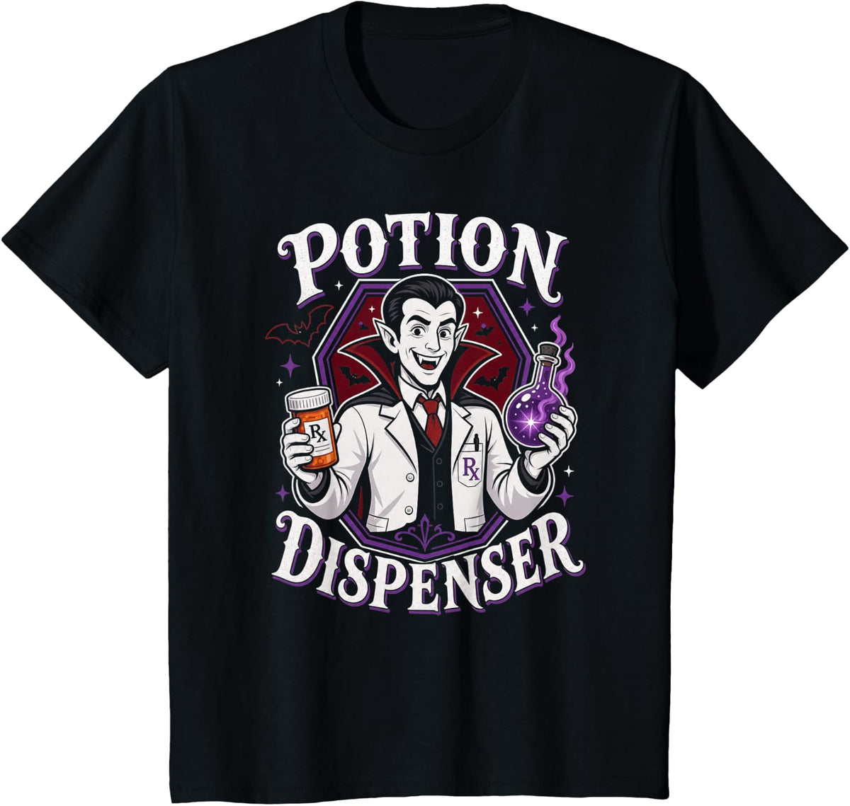 Halloween Pharmacist Vampire Potion T-Shirt - Black