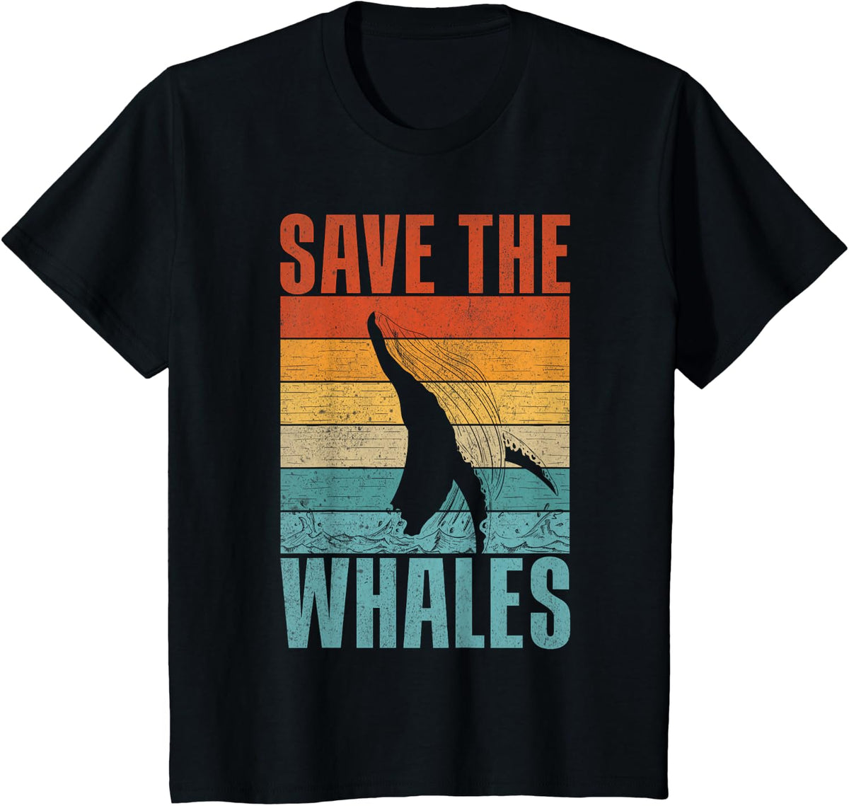 Save the Whales Lover Marine Scientist Environmentalist T-Shirt - Black
