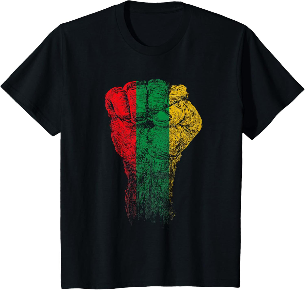 Pan African UNIA flag Fist T-Shirt - Black