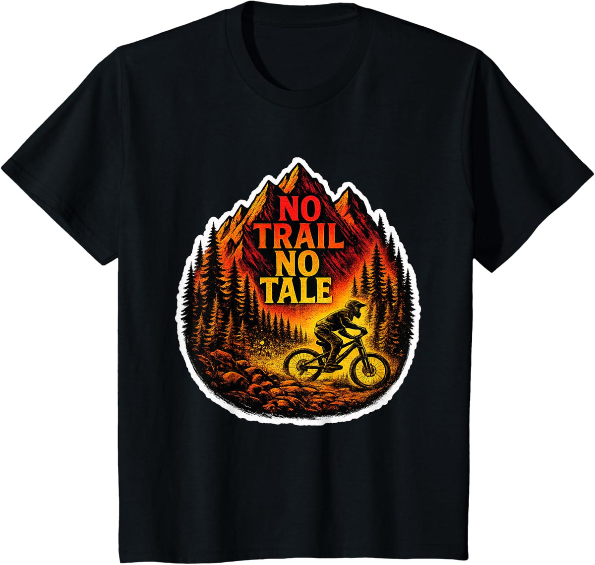 Mountain Biking Adventure Design T-Shirt - Black