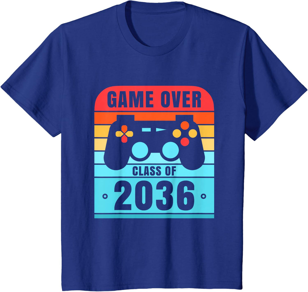 Game Over Class Of 2036 Shirt Students Funny Graduation T-Shirt - Royal Blue