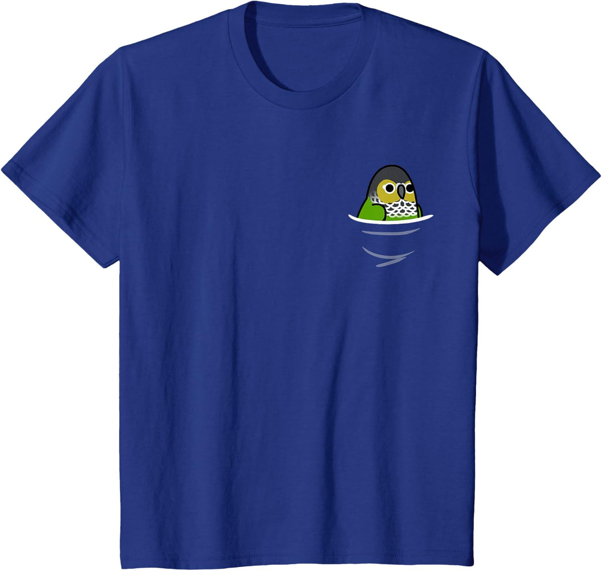 Black Capped Conure Light Pocket Birds Range T-Shirt - Royal Blue