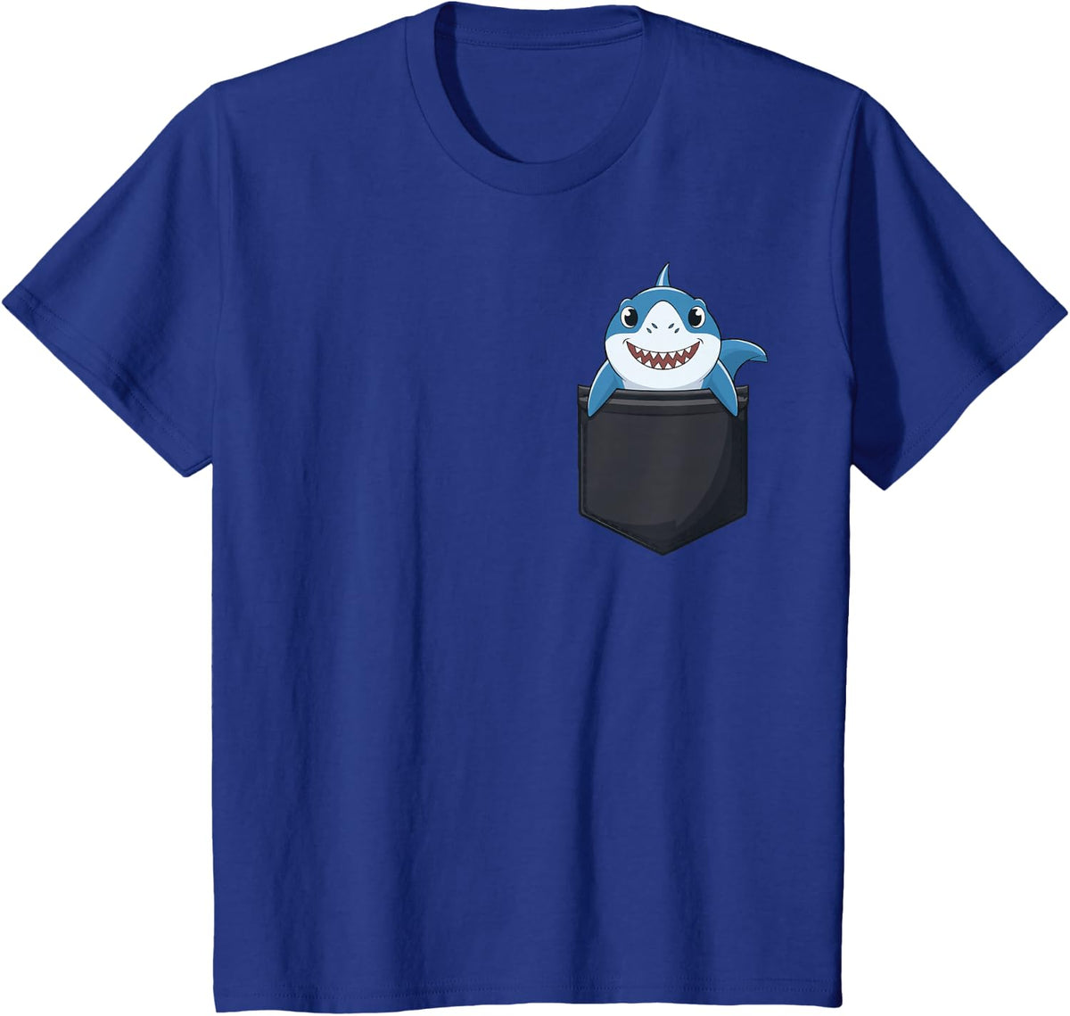 Shark In Breast Pocket T-Shirt - Royal Blue