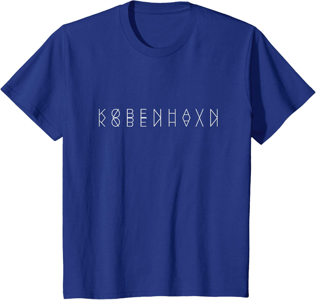København Reflections - Copenhagen Denmark Word Art Souvenir T-Shirt - Royal Blue