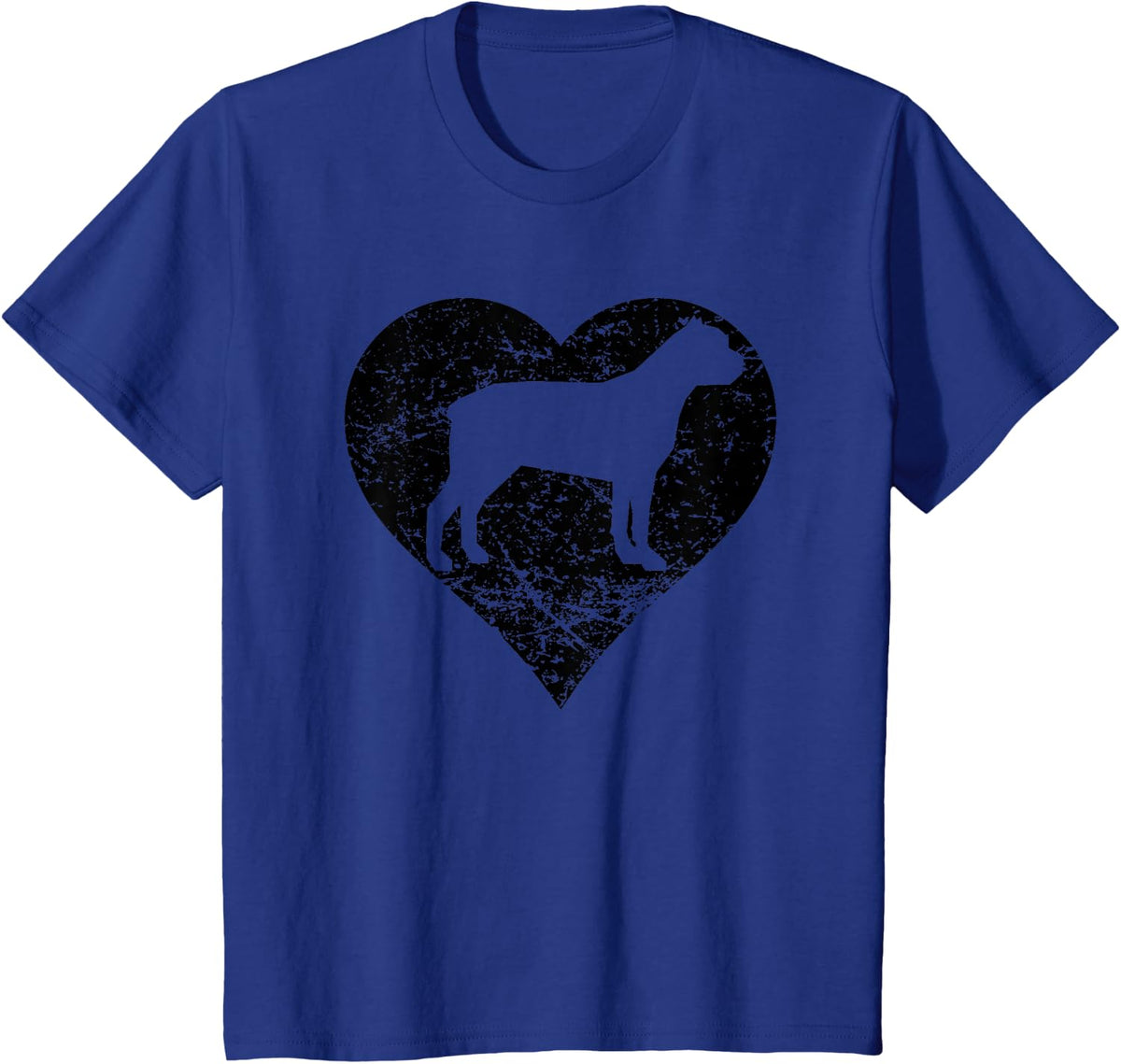 Distressed Cane Corso Heart Dog Owner Graphic T-Shirt - Royal Blue