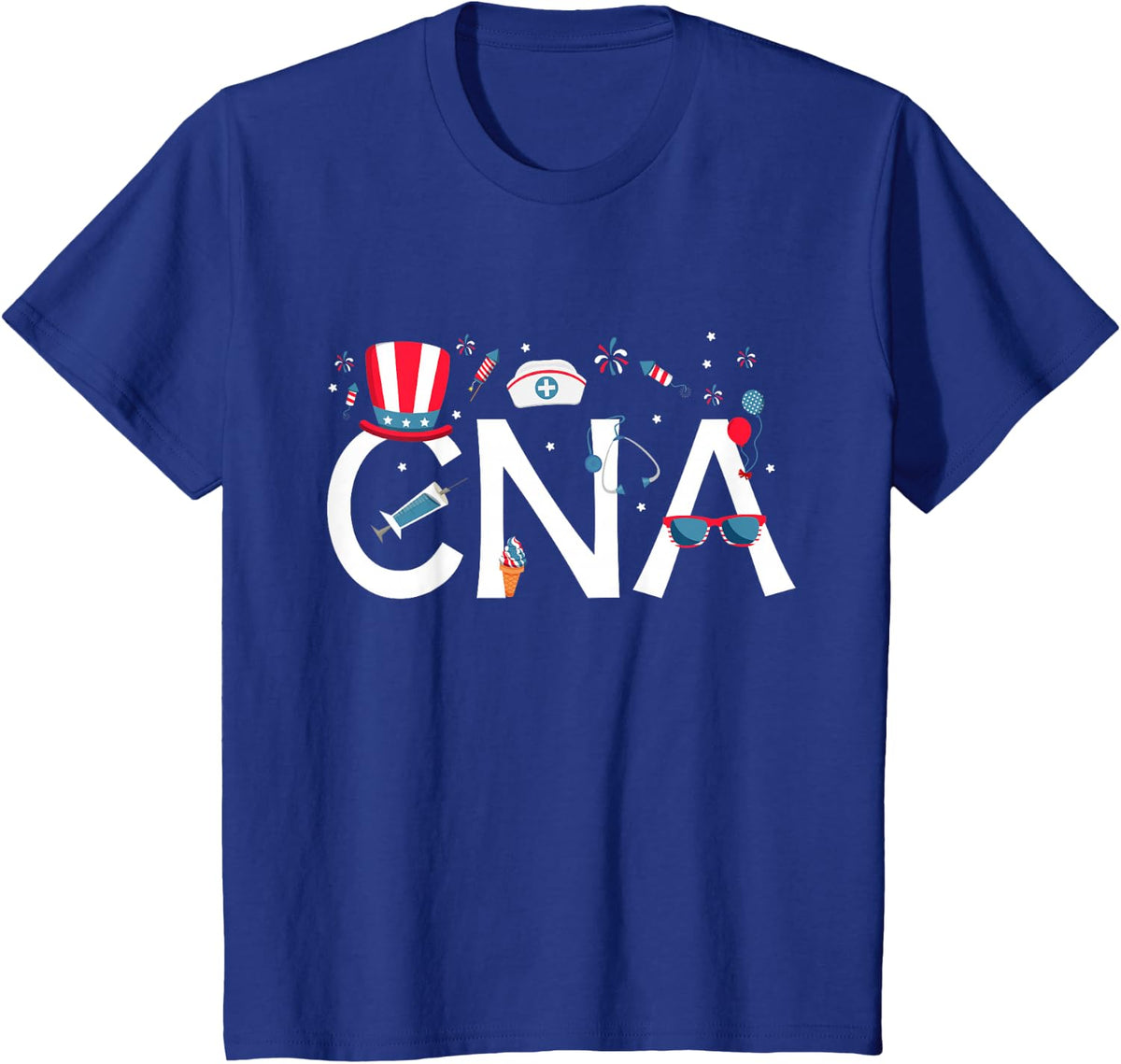 American CNA 4th of July Nursing Certified Nursing Assistant T-Shirt - Royal Blue