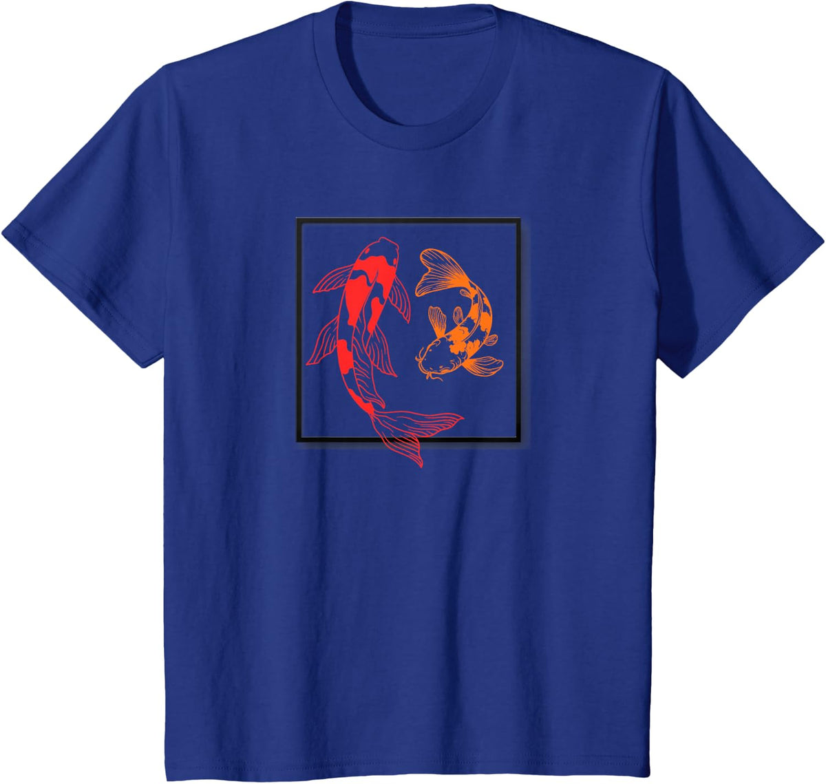Koi Fish Couple - Abstract Series T-Shirt - Royal Blue