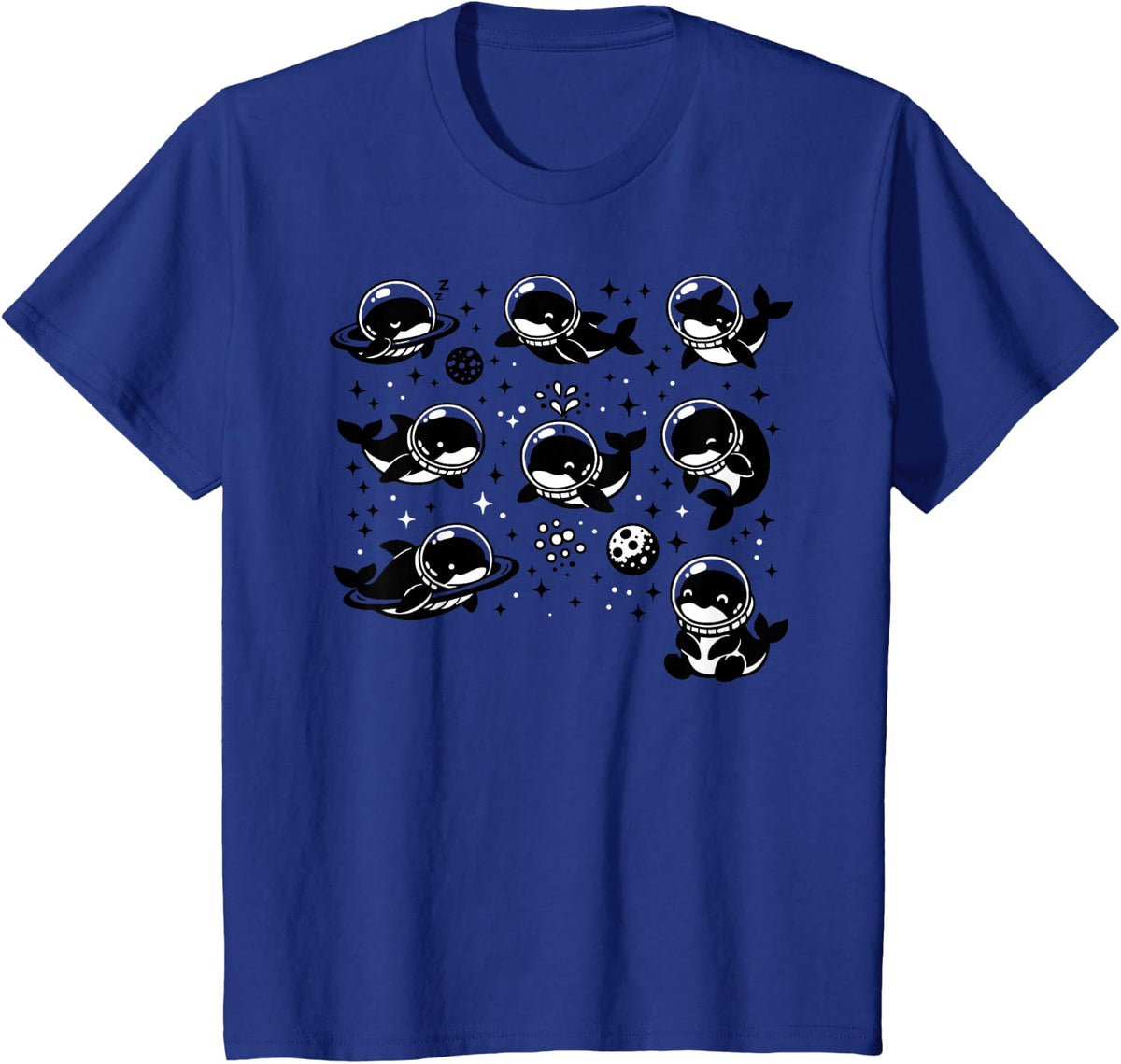Space Whale Orca Astronaut Cute Killer Galaxy Stars Kindle T-Shirt - Royal Blue
