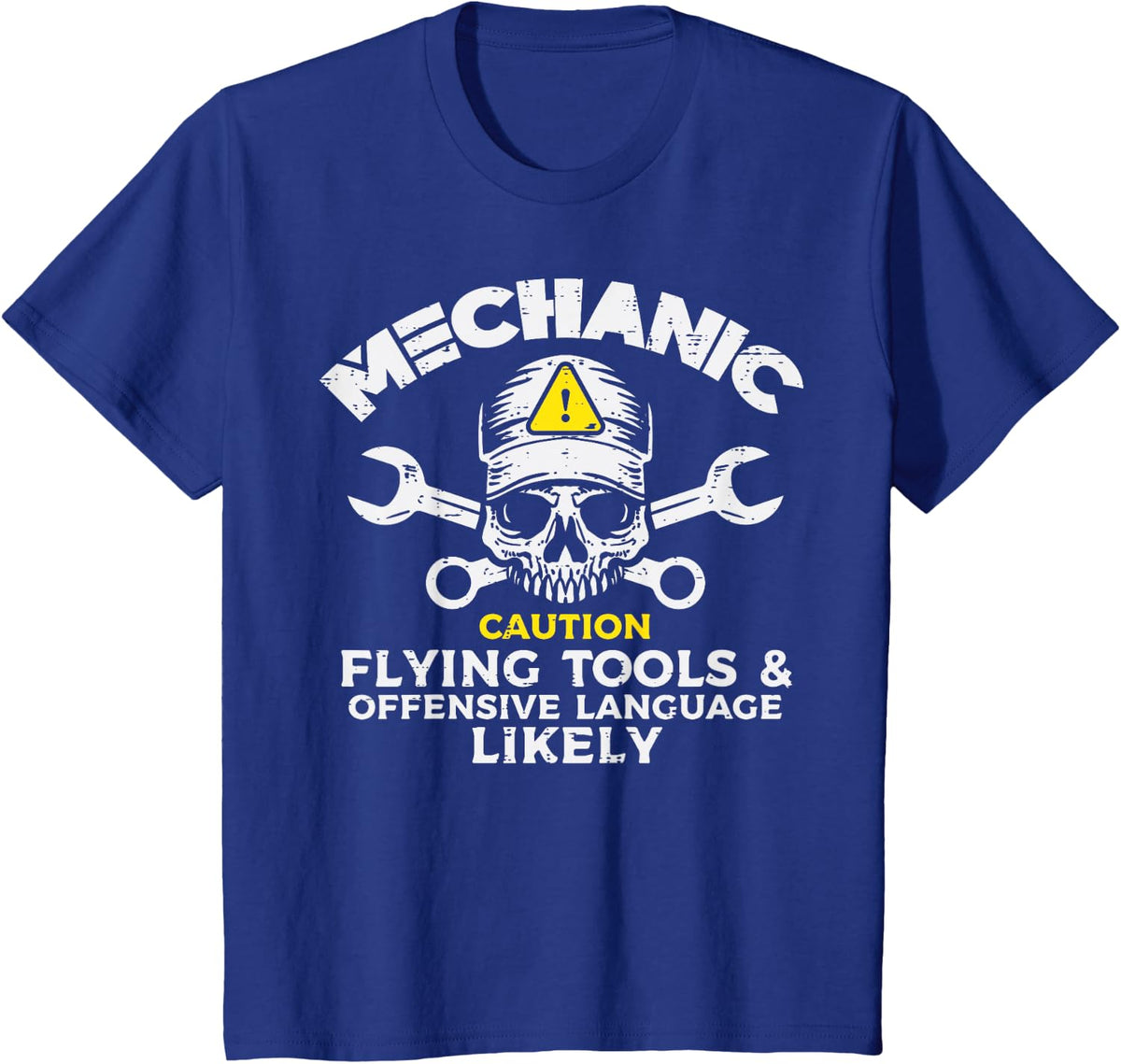 Mechanic Flying Tools Wrench Funny Car Auto Garage Men Dad T-Shirt - Royal Blue